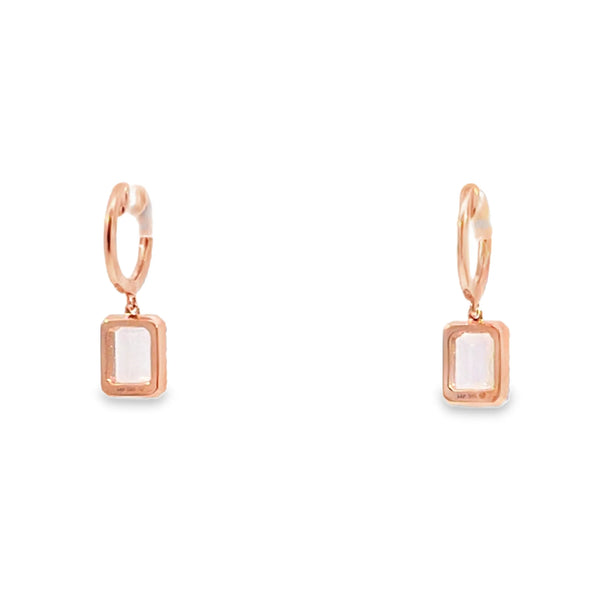 Aretes en oro rosa de 14K con diamante de 0.24CT