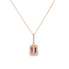 Dije con cadena en oro rosa de 14K con diamante de 0.10CT