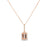 Dije con cadena en oro rosa de 14K con diamante de 0.10CT