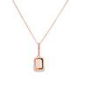 Dije con cadena en oro rosa de 14K con diamante de 0.10CT