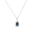 Dije con cadena en oro blanco de 14K con diamante de 0.11CT