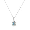 Dije con cadena en oro blanco de 14K con diamante de 0.11CT