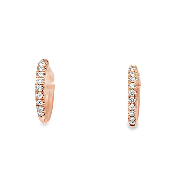Arracadas en oro rosa de 14K con diamantes de 0.15 ct HSI