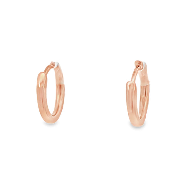 Arracadas en oro rosa de 14K con diamantes de 0.15 ct HSI