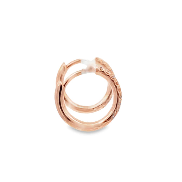 Arracadas en oro rosa de 14K con diamantes de 0.15 ct HSI