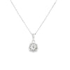 Dije con cadena en oro blanco de 14K con 0.25 ct en diamante HSI