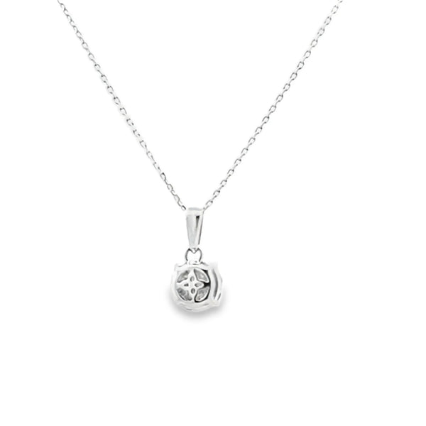 Dije con cadena en oro blanco de 14K con 0.25 ct en diamante HSI