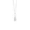 Dije con cadena en oro blanco de 14K con 0.15 ct en diamante HSI