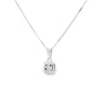 Dije con cadena en oro blanco de 14K con 0.15 ct en diamante HSI