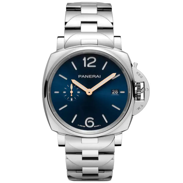 Reloj Panerai Luminor Due de acero automático de 42 mm en azul