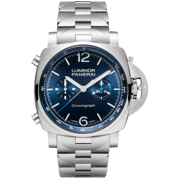 Reloj Panerai Luminor de acero automático de 44 mm con cronógrafo en azul