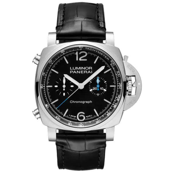 Reloj Panerai Luminor de acero automático de 44 mm con cronógrafo y correa de piel