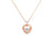 Dije con cadena en oro rosa de 14K diamante de 0.10 ct corazón
