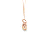 Dije con cadena en oro rosa de 14K diamante de 0.10 ct corazón