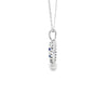 Dije con cadena en oro blanco de 14K con zafiro corazón de 0.13 ct