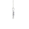 Dije con cadena en oro blanco de 14K con zafiro corazón de 0.13 ct