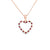 Dije con cadena en oro rosa de 14K con rubí forma de corazón de 0.13 ct