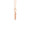 Dije con cadena en oro rosa de 14K con rubí forma de corazón de 0.13 ct