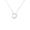 Dije con Cadena en 14K en Oro Blanco con 0.05CT en Diamantes forma de Corazón