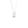 Dije con Cadena en 14K en Oro Blanco con 0.05CT en Diamantes forma de Corazón