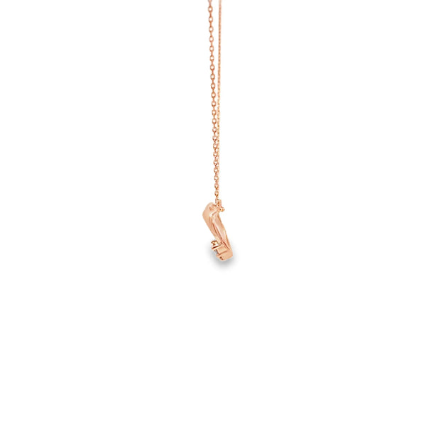 Dije con Cadena en 14K en Oro Rosa con 0.05CT en Diamantes forma de Corazón
