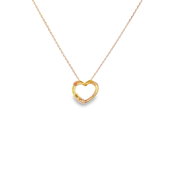 Dije con Cadena en 14K en Oro Rosa con 0.05CT en Diamantes forma de Corazón