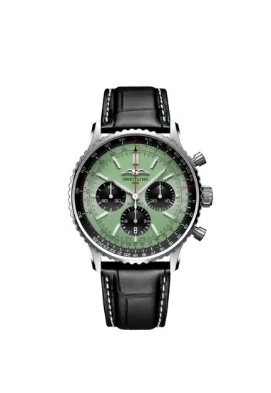 Reloj Breitling Navitimer de acero automático de 43 mm con cronógrafo en verde