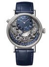 Reloj Breguet Tradition Automático de 40 mm en oro blanco con Correa de Piel Azul