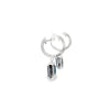 Aretes en oro blanco de 14K con diamante de 0.22CT y topacio London Blue