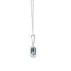 Dije con cadena en oro blanco de 14K con diamante de 0.09CT y topacio London Blue