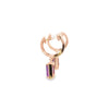 Aretes en oro rosa de 14K con diamante de 0.23CT y amatista