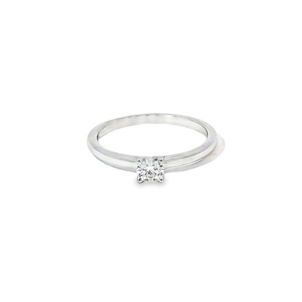 Anillo solitario en oro blanco de 14K con diamante H SI1 de 0.25 ct