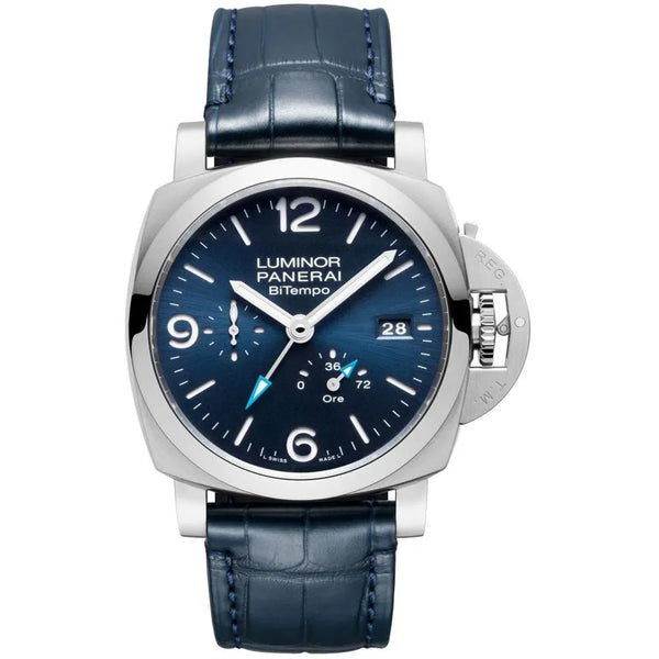 Panerai Luminor en acero automático 44 mm Bi Tempo azul