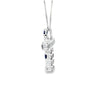 Cruz con cadena en oro blanco de 14K y zafiro de 0.27 ct