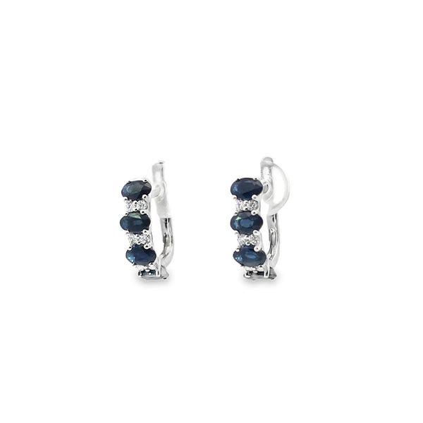 Aretes en 14K en Oro Blanco con 0.20 CT en Zafiros