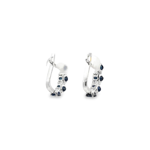 Aretes en 14K en Oro Blanco con 0.20 CT en Zafiros
