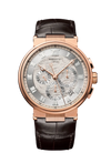 Reloj Breguet Marine Automático de 42 mm en Oro con Esfera Plateada y Correa de Piel