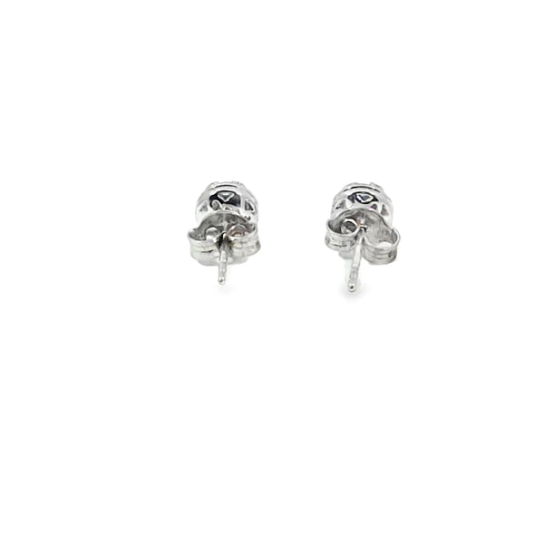 Broquel Brillante en Oro Blanco de 14K con Diamante de 0.43 ct, calidad H VS1.