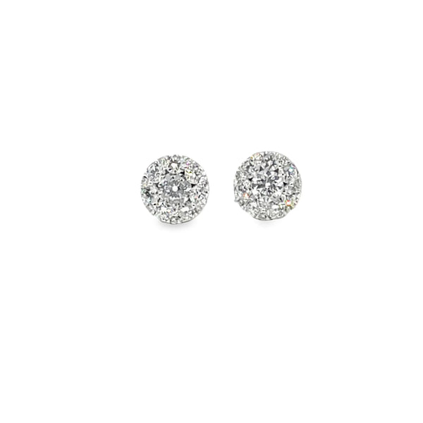 Broquel Brillante en Oro Blanco de 14K con Diamante de 1.08 ct, calidad H VS1.