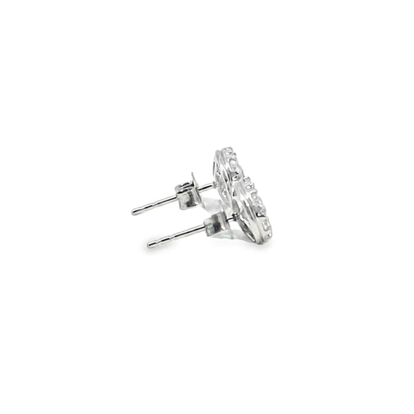 Broquel Brillante en Oro Blanco de 14K con Diamante de 1.08 ct, calidad H VS1.