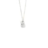 Dije con cadena en oro blanco de 14K con 0.23 ct en diamante H VS1