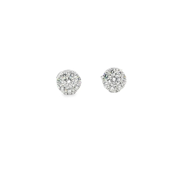 Broquel Brillante en Oro Blanco de 14K con Diamante de 0.70 ct, calidad H VS1.