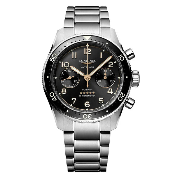 Reloj Longines Spirit Acero Automático 42MM Cronógrafo Negro