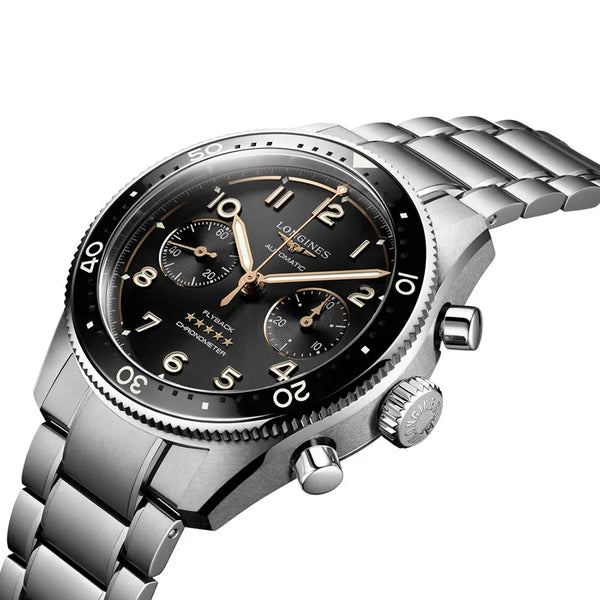 Reloj Longines Spirit Acero Automático 42MM Cronógrafo Negro