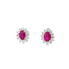 Aretes en 14K en Oro Blanco con 0.62CT en Diamantes y 1.25CT en Rubíes