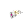 Aretes en 14K en Oro Blanco con 0.62CT en Diamantes y 1.25CT en Rubíes