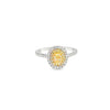 Anillo para Dama en 18K en oro blanco con 0.39ct en diamantes y 0.32 ct Yellow Fancy