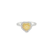 Anillo para Dama en 18K en oro blanco con 0.43ct en diamantes y 0.38 ct Yellow Fancy