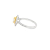 Anillo para Dama en 18K en oro blanco con 0.40ct en diamantes y 0.40 ct Yellow Fancy