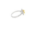 Anillo para Dama en 18K en oro blanco con 0.40ct en diamantes y 0.40 ct Yellow Fancy